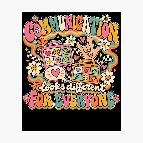 Item preview, Communication Looks Different For Everyone Neurodiversity Autism Awareness Inclusion designed and sold by drawwiika+44.