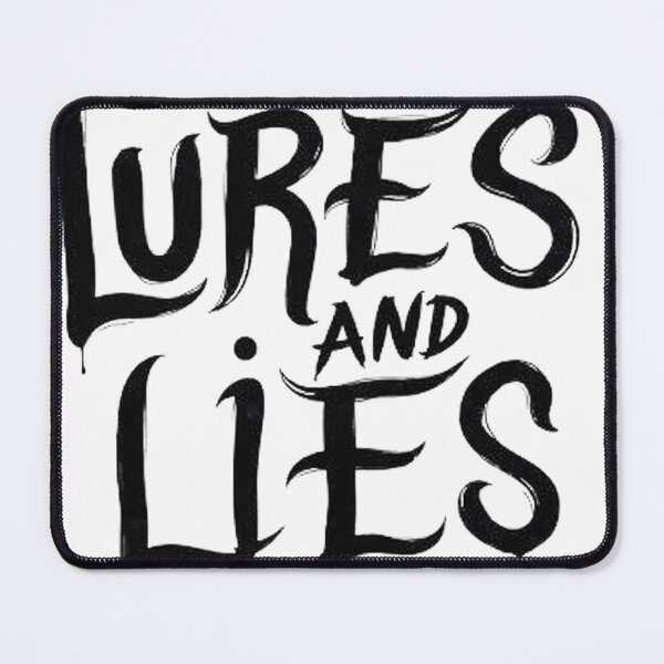 Item preview, LURES AND LIES - Bold Black Ink Hand Lettering for Anglers designed and sold by Qubivibe.