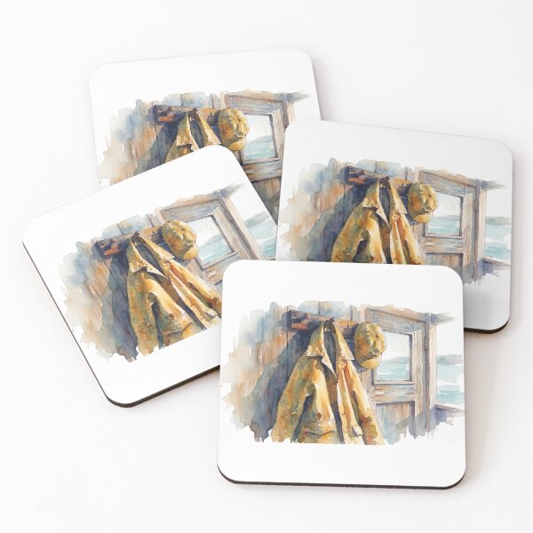 Item preview, Fisherman Coat and Cap Watercolour Art designed and sold by made by Golightly x.
