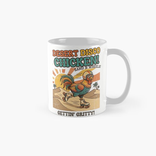 Item preview, Retro Vintage Desert Disco Chicken Roller Skating Funny Animal Art    designed and sold by lovepower.