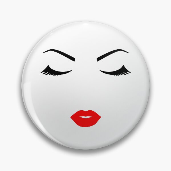 Item preview, Pretty Girl Face Closed Eyes Eyelashes  Minimalist Art White Black Red Shapes Mania designed and sold by Shapes-Mania.