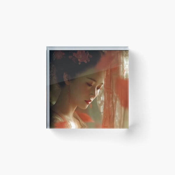 Item preview, Ethereal Red Veil Classical Asian Elegance Art designed and sold by Lilystore8888.