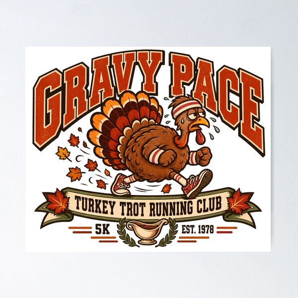 Item preview, Gravy Pace Turkey Trot Running Club Funny T-Shirt designed and sold by TeeVex.