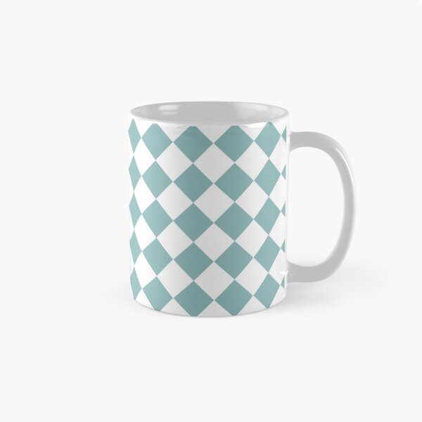 Item preview, Checker Diamond Pattern Teal White designed and sold by ArtbyDebbieC.