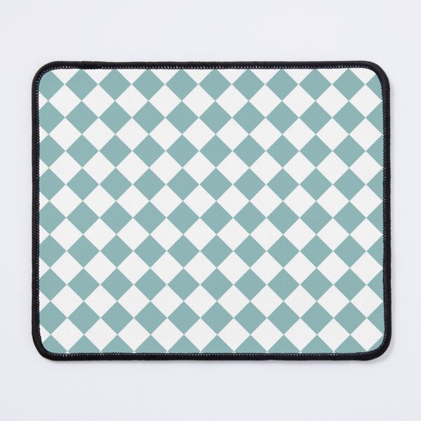 Item preview, Checker Diamond Pattern Teal White designed and sold by ArtbyDebbieC.