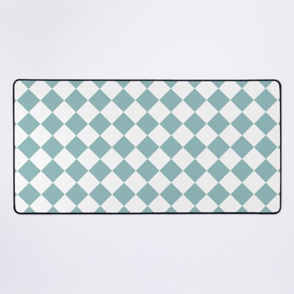 Item preview, Checker Diamond Pattern Teal White designed and sold by ArtbyDebbieC.