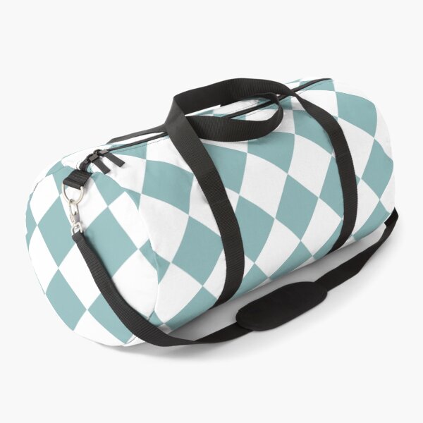 Item preview, Checker Diamond Pattern Teal White designed and sold by ArtbyDebbieC.