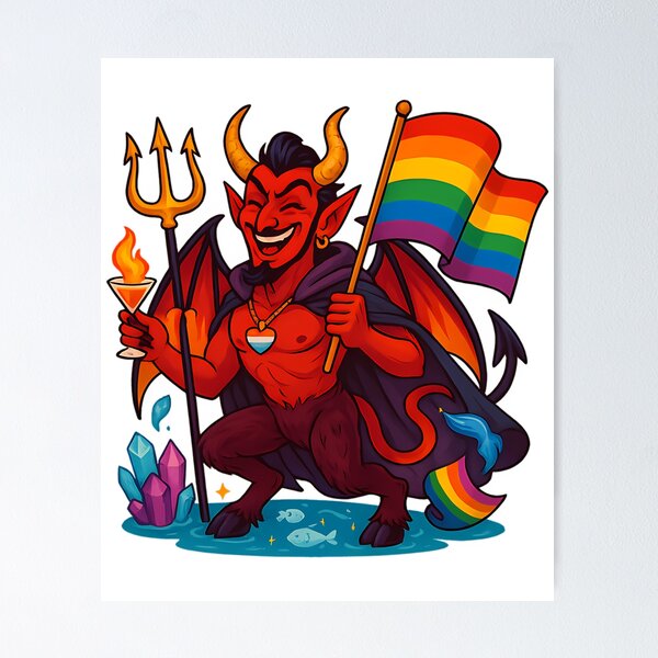 Item preview, Pride Devil With Trident And Cocktail designed and sold by bourg-libbie.