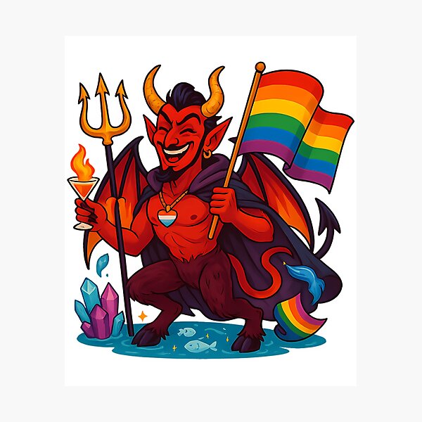 Item preview, Pride Devil With Trident And Cocktail designed and sold by bourg-libbie.