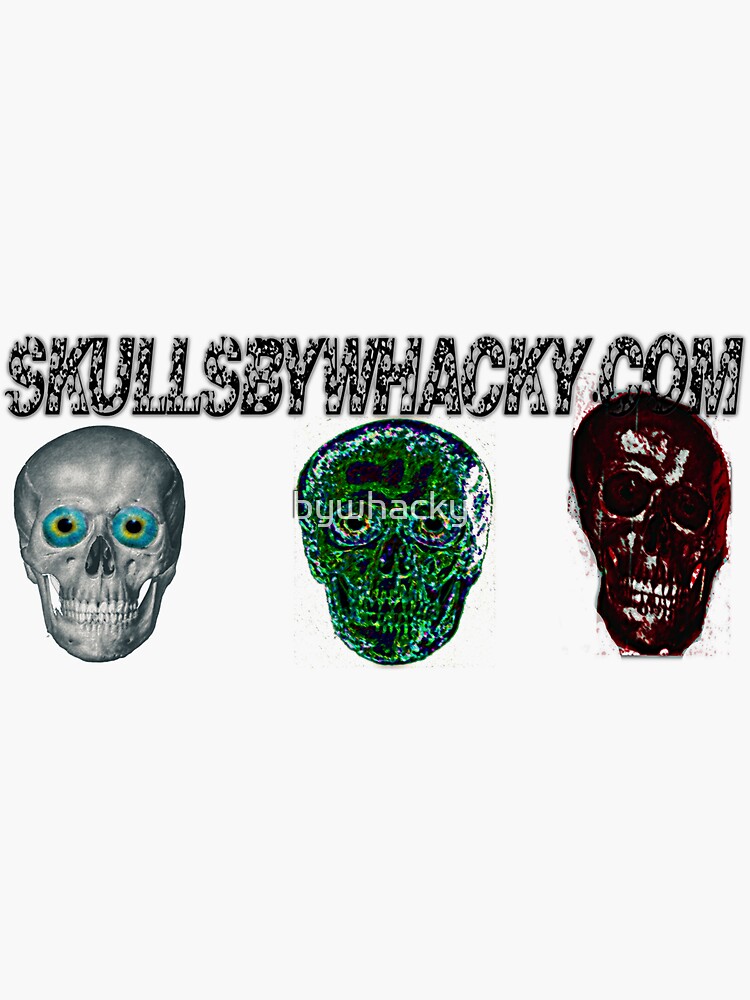 Thumbnail 3 of 3, Sticker, skullsbywhacky.com designed and sold by bywhacky.