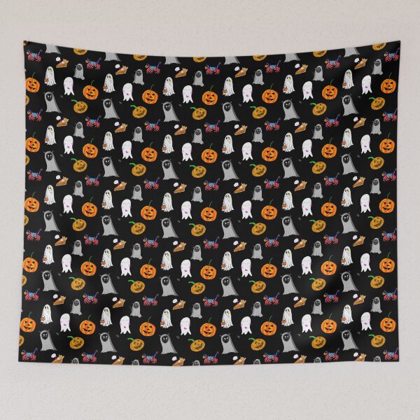 Item preview, Cute Halloween Seamless Pattern with Spooky Ghosts designed and sold by laxmanrajart.