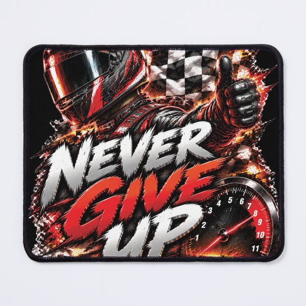 Item preview, Never Give Up | Formula Racing Motorsport Motivation Design designed and sold by M. Mamdouh Artworks.