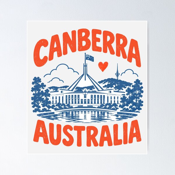 Item preview, Canberra Australia Retro City designed and sold by HowToCanadian.