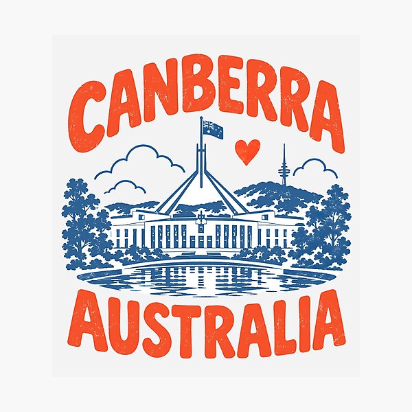 Item preview, Canberra Australia Retro City designed and sold by HowToCanadian.