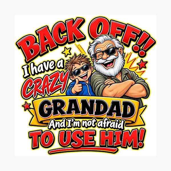 Item preview, Funny Crazy Grandad & Grandson Gift – Back Off Grandpa designed and sold by mygiftideas.