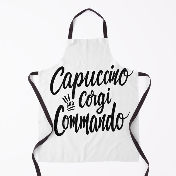Item preview, Cappuccino Corgi Commando - Bold Black Ink Typography designed and sold by Qubivibe.