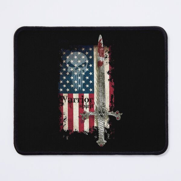 Item preview, Distressed Patriotic Warrior Spirit Sword Flag designed and sold by HeleneBaier.