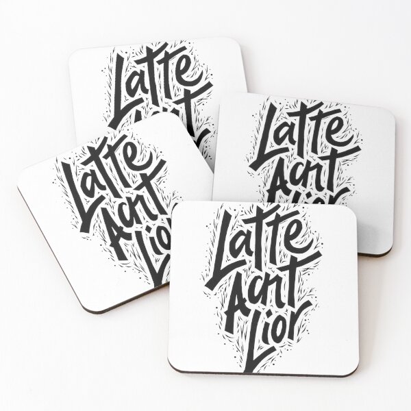Item preview, Latte Art Lion - Bold Black Ink Typography Design designed and sold by Qubivibe.
