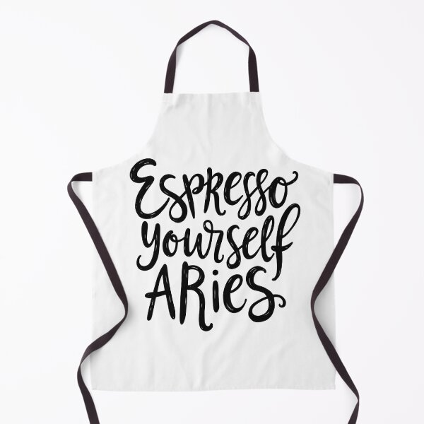 Item preview, Espresso Yourself Aries - Bold Black Ink Hand Lettering designed and sold by Qubivibe.