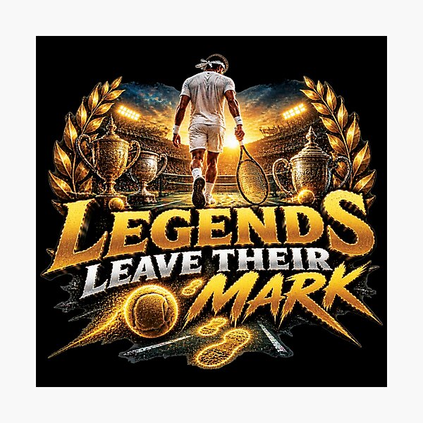 Item preview, Legends Leave Their Mark | Tennis Champion Grand Slam Motivation Design designed and sold by M. Mamdouh Artworks.