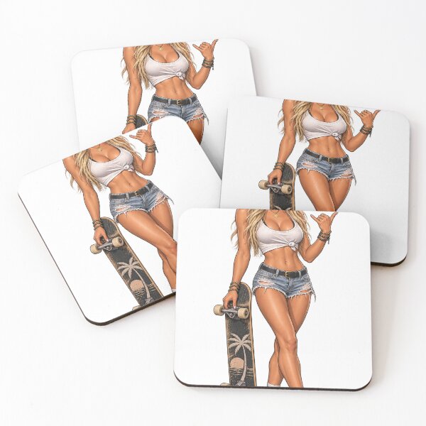 Item preview, Blonde skater babe designed and sold by Bubbagogos.