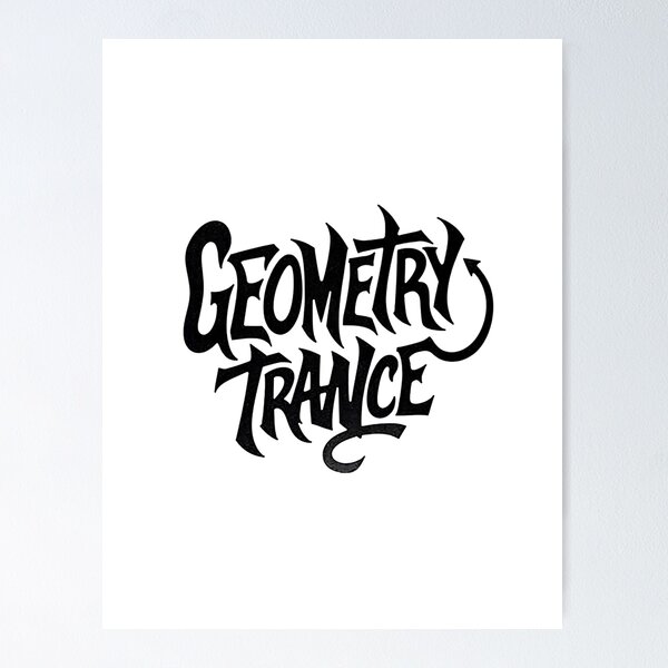 Item preview, GEOMETRY TRANCE: Bold Black Ink Hand Lettering designed and sold by Qubivibe.