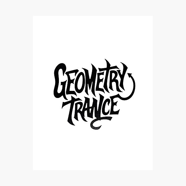 Item preview, GEOMETRY TRANCE: Bold Black Ink Hand Lettering designed and sold by Qubivibe.