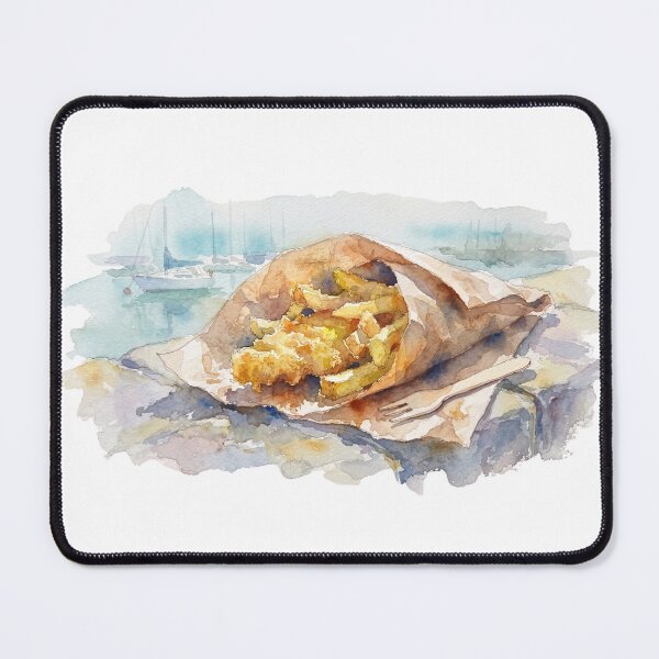 Item preview, Fish and Chips Harbour Watercolour Art designed and sold by made by Golightly x.