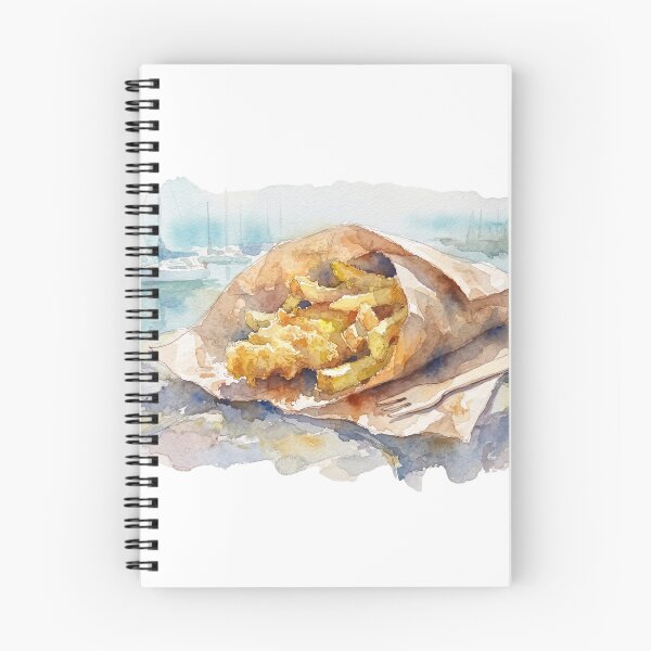 Item preview, Fish and Chips Harbour Watercolour Art designed and sold by made by Golightly x.
