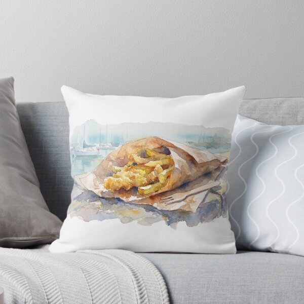 Item preview, Fish and Chips Harbour Watercolour Art designed and sold by made by Golightly x.