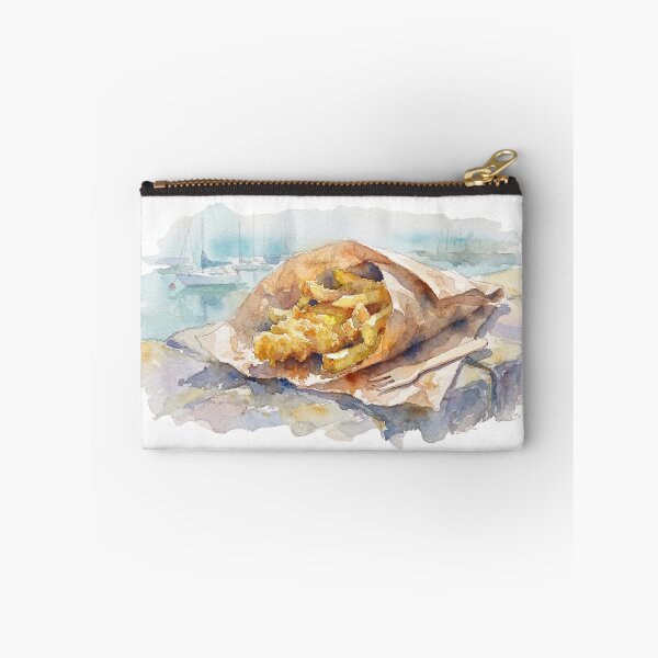 Item preview, Fish and Chips Harbour Watercolour Art designed and sold by made by Golightly x.