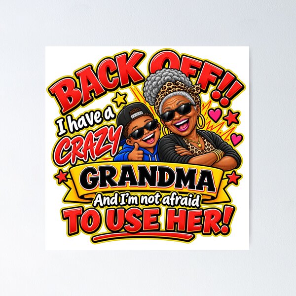 Item preview, Funny Crazy Grandma & Grandson Gift – Back Off Grandma designed and sold by mygiftideas.