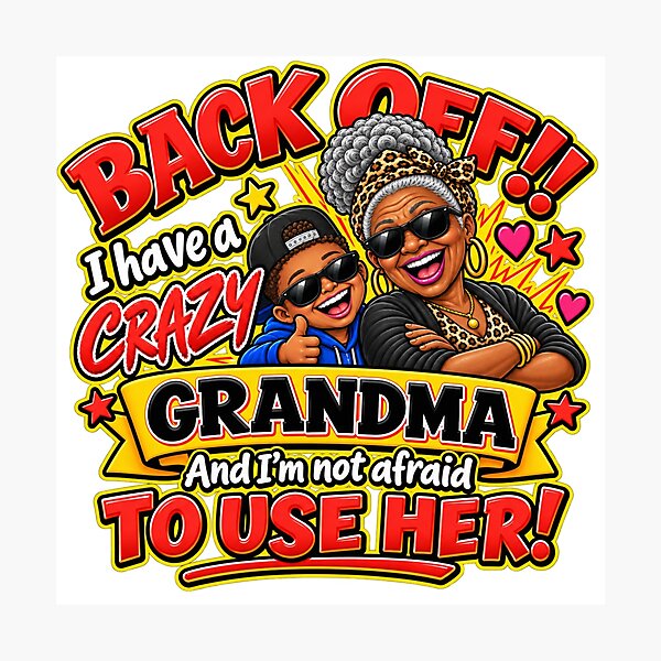 Item preview, Funny Crazy Grandma & Grandson Gift – Back Off Grandma designed and sold by mygiftideas.