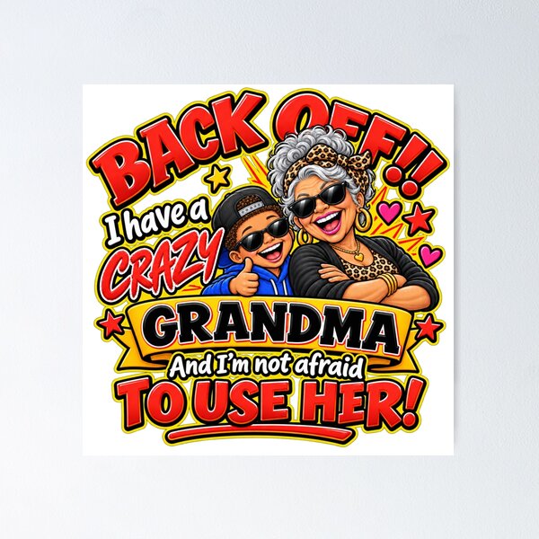 Item preview, Funny Crazy Grandma & Grandson Gift – Back Off Grandma designed and sold by mygiftideas.
