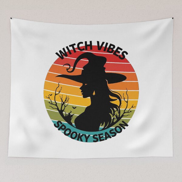 Item preview, Witch Vibes Spooky Season Retro Sunset Witch designed and sold by Custom Crest.
