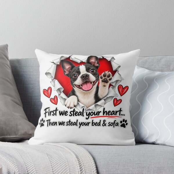 Item preview, Funny Boston Terrier Dog Sofa Quote designed and sold by luu phong.