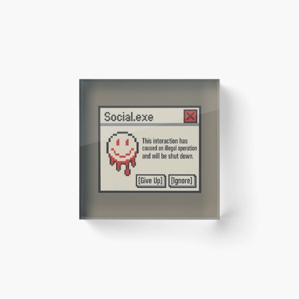 Item preview, Social.exe Illegal Operation Social Battery Error designed and sold by KungPowUnicorn.