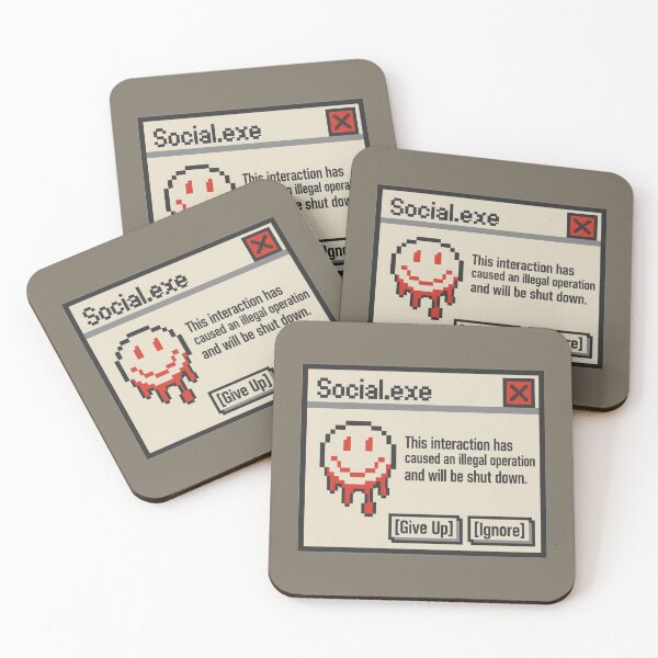 Item preview, Social.exe Illegal Operation Social Battery Error designed and sold by KungPowUnicorn.