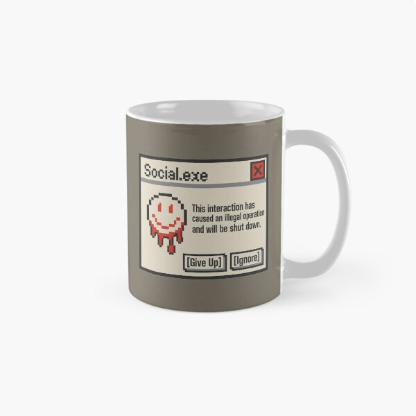 Item preview, Social.exe Illegal Operation Social Battery Error designed and sold by KungPowUnicorn.