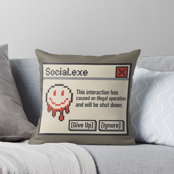Item preview, Social.exe Illegal Operation Social Battery Error designed and sold by KungPowUnicorn.