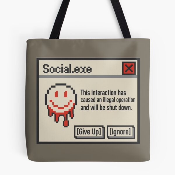 Item preview, Social.exe Illegal Operation Social Battery Error designed and sold by KungPowUnicorn.
