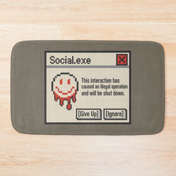Item preview, Social.exe Illegal Operation Social Battery Error designed and sold by KungPowUnicorn.