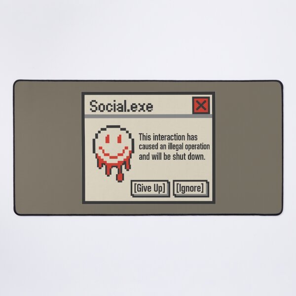 Item preview, Social.exe Illegal Operation Social Battery Error designed and sold by KungPowUnicorn.