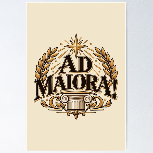 Item preview, Ad Maiora Latin Quote – Inspirational Classical Roman Laurel Design designed and sold by MetaModel Editions.