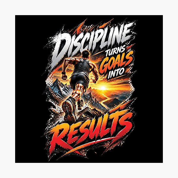 Item preview, Discipline Turns Goals Into Results | Running Motivation Athlete Design designed and sold by M. Mamdouh Artworks.