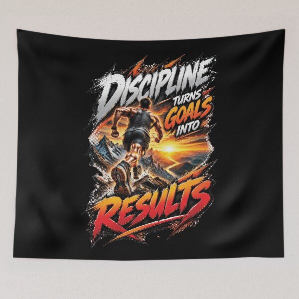Item preview, Discipline Turns Goals Into Results | Running Motivation Athlete Design designed and sold by M. Mamdouh Artworks.