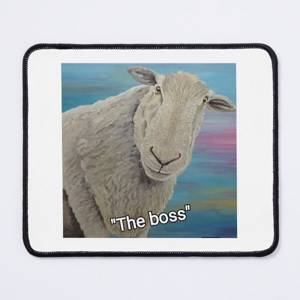 Item preview, The boss, a sheep with an all-knowing gaze designed and sold by daliahsdesigns.