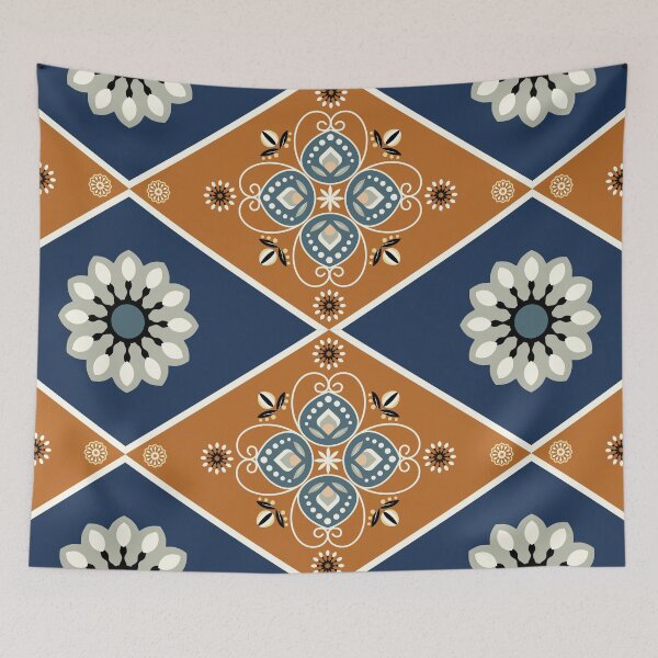 Item preview, Terracotta Floral Geometric Boho Pattern designed and sold by CHANCHANAI.