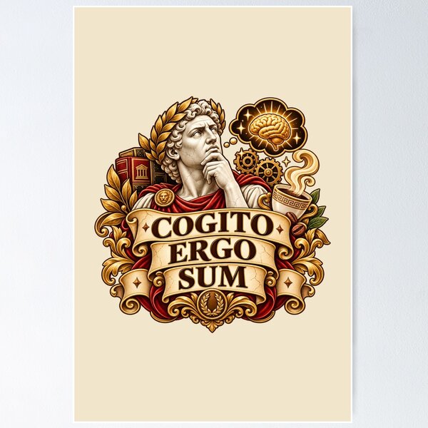 Item preview, Cogito Ergo Sum – Latin Philosophy Quote Classical Thinker Design designed and sold by MetaModel Editions.