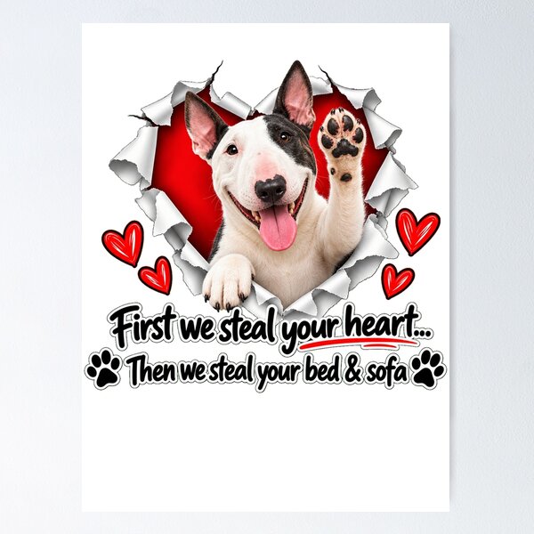 Item preview, Funny Bull Terrier Dog Sofa Quote designed and sold by luu phong.